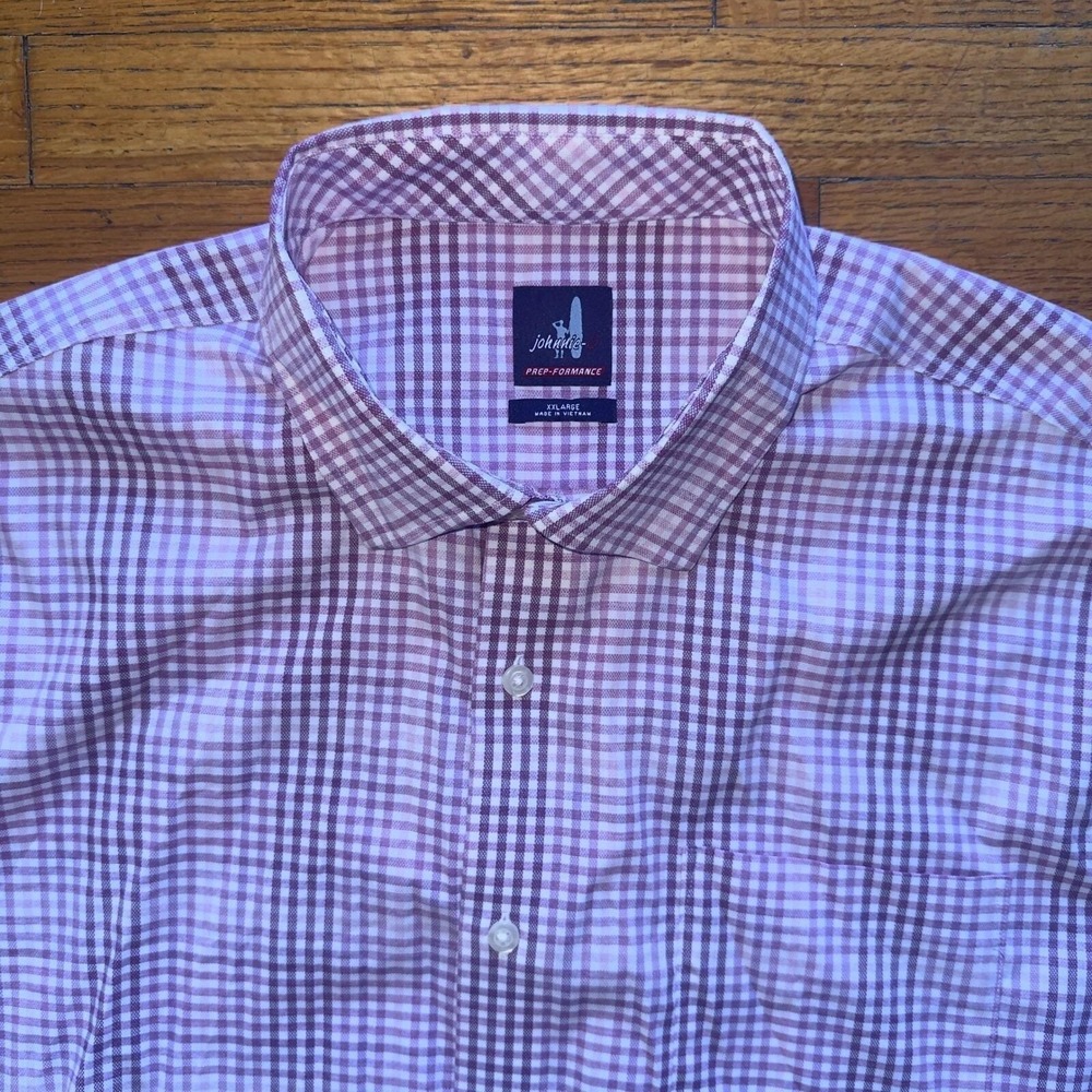 Johnnie-O Prep-Formance Plaid Button Down Shirt Stretch 2XL - Picture 2 of 6